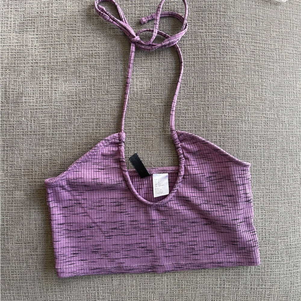 H&M Purple Melange Halter Crop Top